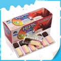 Chocolate colorido 2 em 1 com marshmallow em três cores 