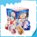 Ovo de chocolate surpresa do Pai Natal com biscoito e brinquedo 