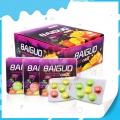 Chiclete e goma de mascar crocantes com quatro sabores de frutas 