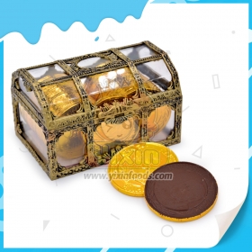 doce de chocolate em forma de moeda