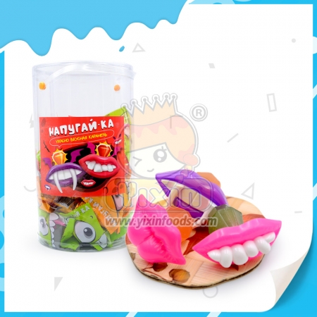 brinquedo de dente com sabor de fruta em formato de doce