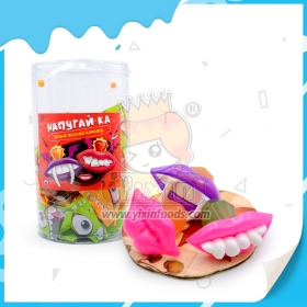 brinquedo de dente com sabor de fruta em formato de doce