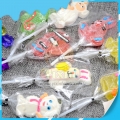 Pirulito de frutas com sabor de personagem de desenho animado em massa 