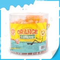 Pirulito redondo sabor laranja doce em pote 