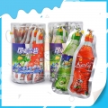 Deliciosos doces em pó com sabor de cola e sprite em pote 