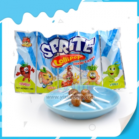 pirulito de bala dura com cinco sabores de frutas