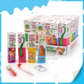 Escova de dentes divertida 3 em 1 com doces que estouram 