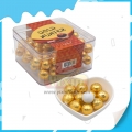 Pacote de caixa de 2,4g em formato de bola dourada e doce, chocolate doce 