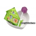 novo produto de doce, pirulito com sabor de fruta e doces estourando 