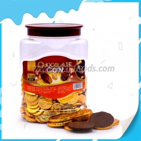 moedas de chocolate em pote