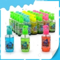Embalagem pequena de 30ml com sabor de frutas e spray de gás para doces em bandeja 