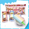 Marshmallow macio de frutas em formato de sorvete em saco plástico 