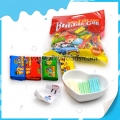 Chiclete HALAL 100 unidades de mix de frutas com tatuagem 