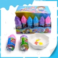 Garrafa em formato de sorvete feliz com doces prensados dentro de tablete de açúcar para sorvete 