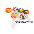 Pirulito de flor de arco-íris redondo doce 