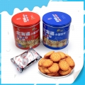 Embalagem de lata doce crocante sabor vegetal mini biscoito redondo 