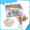 Mistura de cores Malva Pop, redemoinho redondo de marshmallow 
