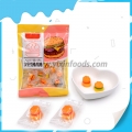 Mini hambúrguer com sabor frutado, embalagem individual, bala de goma 