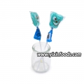 Novo pirulito dente azul em pote 