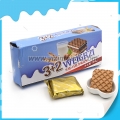 Biscoito wafer 3+2 de leite e chocolate 